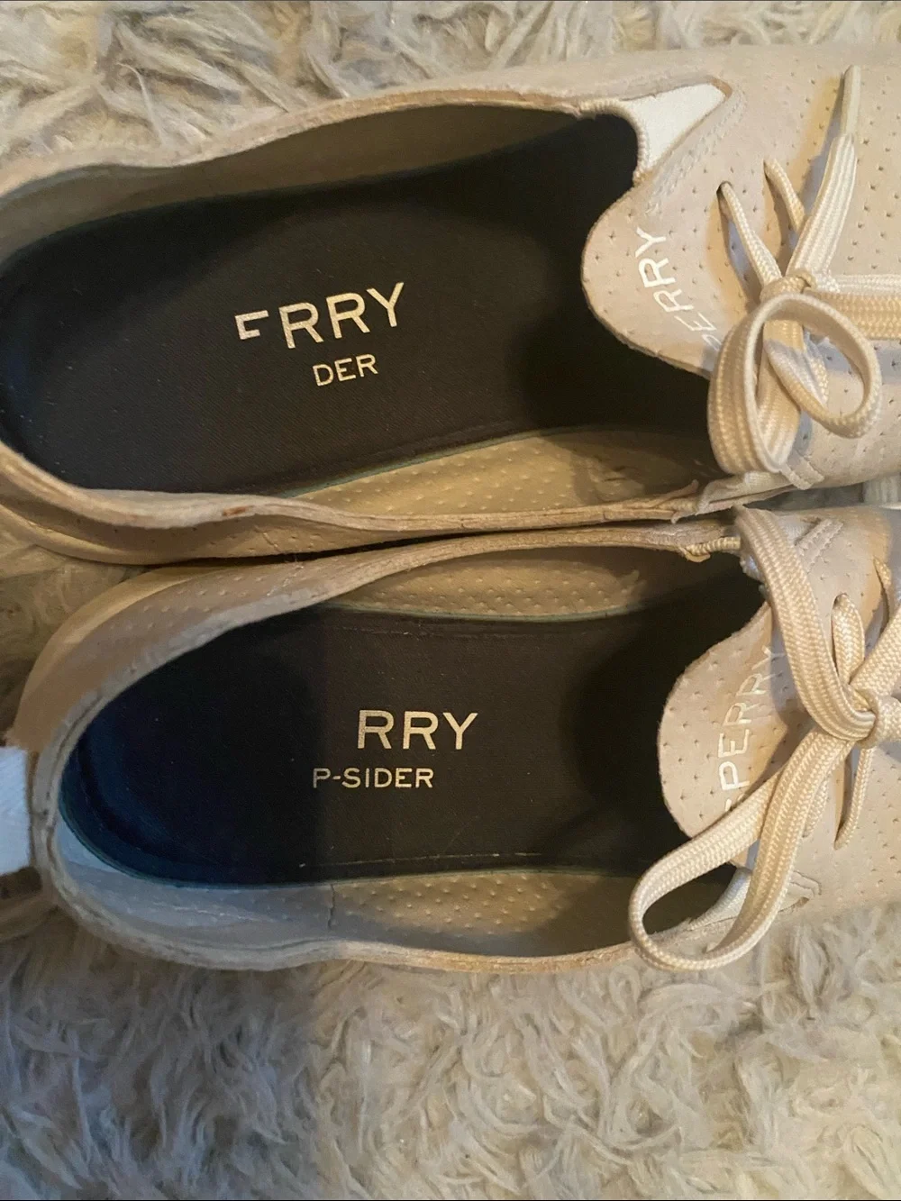 Sperry Men’s Perforated Light Tan Boat Shoes
